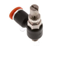Durchflussregelung Schalldämpfer Meter-In Winkel 4 mm - M5 Messing/PA 66