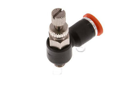 Durchflussregelung Schalldämpfer Meter-In Winkel 4 mm - M5 Messing/PA 66