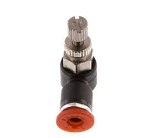 Durchflussregelung Schalldämpfer Meter-In Winkel 4 mm - M5 Messing/PA 66