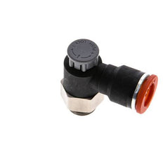 Durchflussregelventil Meter-In-Winkelstück 10 mm - G1/4'' Messing/PA 66 Sicherungsmutter