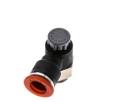 Durchflussregelventil Meter-In-Winkelstück 10 mm - G1/4'' Messing/PA 66 Sicherungsmutter