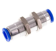 Steckverschraubung 12mm selbstsichernd Messing/PBT Bulkhead 0-10bar (0-145psi)