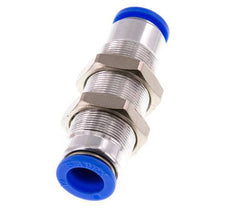 Steckverschraubung 12mm selbstsichernd Messing/PBT Bulkhead 0-10bar (0-145psi)