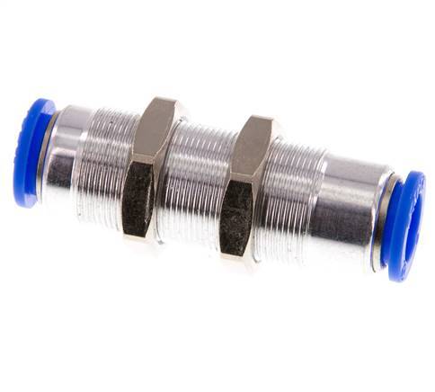 Steckverschraubung 12mm selbstsichernd Messing/PBT Bulkhead 0-10bar (0-145psi)