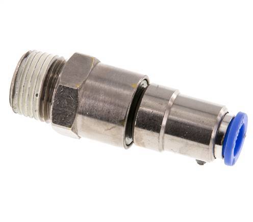 10mm & R1/2'' Schnell-Drehgelenk Einsteck-Außengewinde Vernickeltes Messing/PBT NBR Drehbar