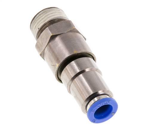 10mm & R1/2'' Schnell-Drehgelenk Einsteck-Außengewinde Vernickeltes Messing/PBT NBR Drehbar