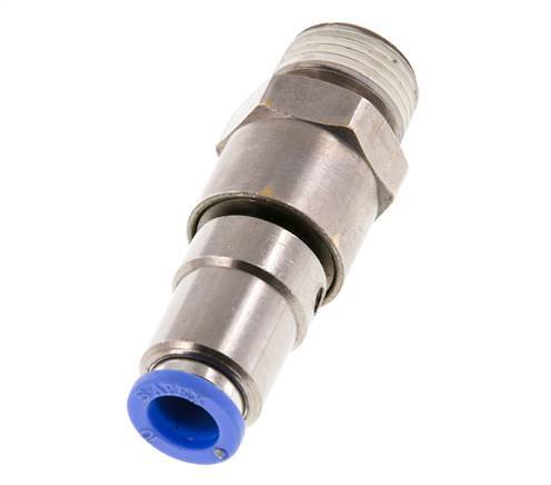 10mm & R1/2'' Schnell-Drehgelenk Einsteck-Außengewinde Vernickeltes Messing/PBT NBR Drehbar