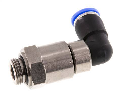 10mm & G3/8'' Ellbogen Schnelldrehgelenk Einsteck-Außengewinde Vernickeltes Messing/PBT NBR Drehbar