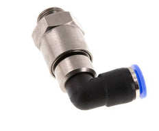 10mm & G3/8'' Ellbogen Schnelldrehgelenk Einsteck-Außengewinde Vernickeltes Messing/PBT NBR Drehbar