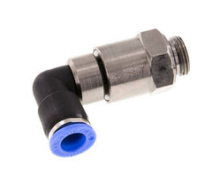 10mm & G3/8'' Ellbogen Schnelldrehgelenk Einsteck-Außengewinde Vernickeltes Messing/PBT NBR Drehbar