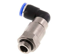 10mm & G3/8'' Ellbogen Schnelldrehgelenk Einsteck-Außengewinde Vernickeltes Messing/PBT NBR Drehbar