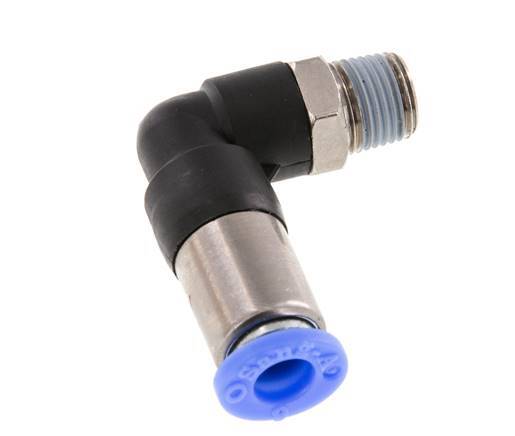 Steckverschraubung 6mm & R1/8'' männlich Selbstsichernder Winkel Messing/PBT 0-10bar (0-145psi) [2 Stück]