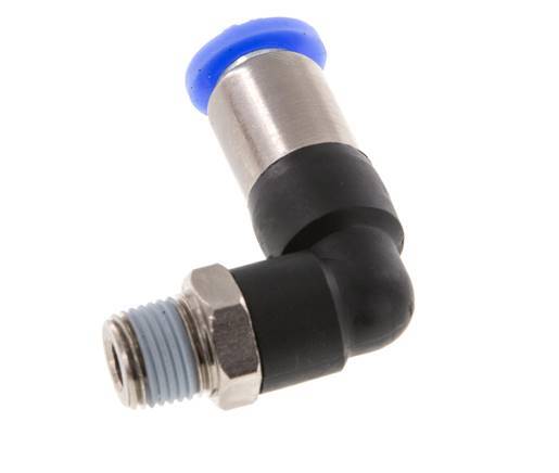Steckverschraubung 6mm & R1/8'' männlich Selbstsichernder Winkel Messing/PBT 0-10bar (0-145psi) [2 Stück]