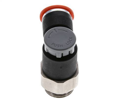 Durchflussregelventil Meter-In-Winkelstück 10 mm - G3/8'' Messing/PA 66 Sicherungsmutter