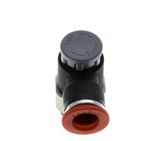Durchflussregelventil Meter-In-Winkelstück 10 mm - G3/8'' Messing/PA 66 Sicherungsmutter