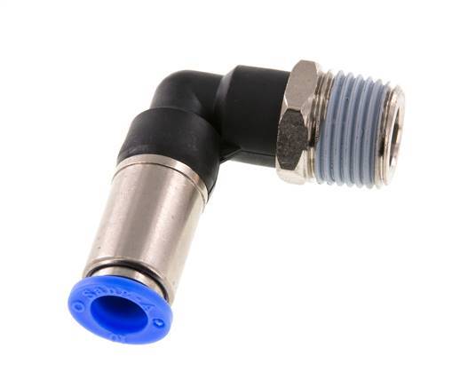 Steckverschraubung 10mm & R1/2'' männlich Selbstsicherndes Winkelstück Messing/PBT 0-10bar (0-145psi)