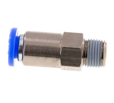 Push-In-Rückschlagventil 6mm & R1/8'' Außengewinde Messing/PBT 0,2-10bar (3-145psi) Schlauchgewinde