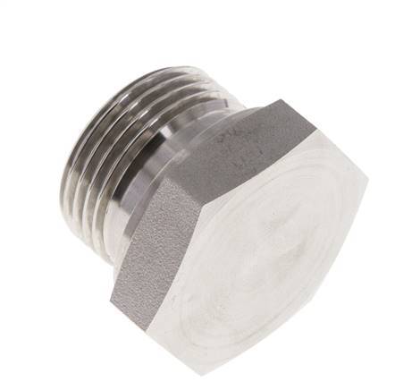 Stecker G1'' Edelstahl mit Außensechskant 60° Konus 150bar (2107.5psi) Hydraulisch