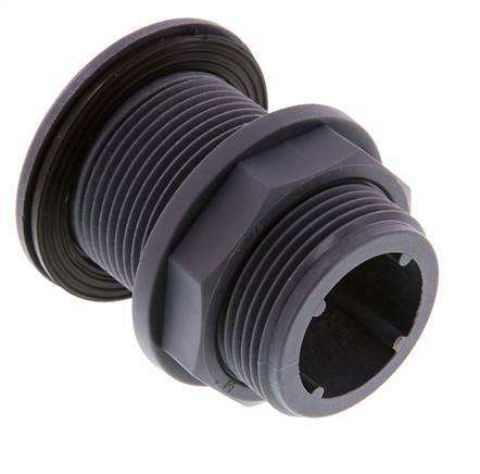 Verschraubung für Entleerungshähne G1 1/4'' DN13 Bulkhead Polypropylen (pp) EPDM 10bar (140.5psi) FDA