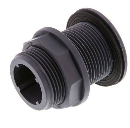 Verschraubung für Entleerungshähne G1 1/4'' DN13 Bulkhead Polypropylen (pp) EPDM 10bar (140.5psi) FDA