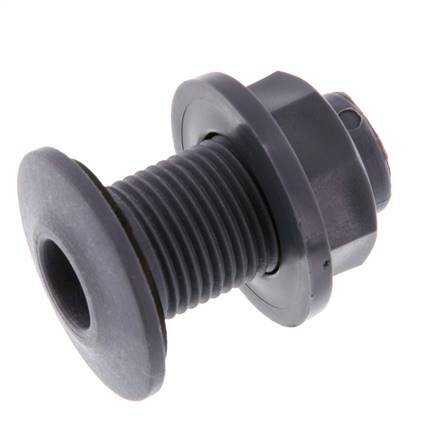 Verschraubung für Entleerungshähne G1/2'' DN18 Bulkhead Polypropylen (pp) EPDM 10bar (140.5psi) FDA
