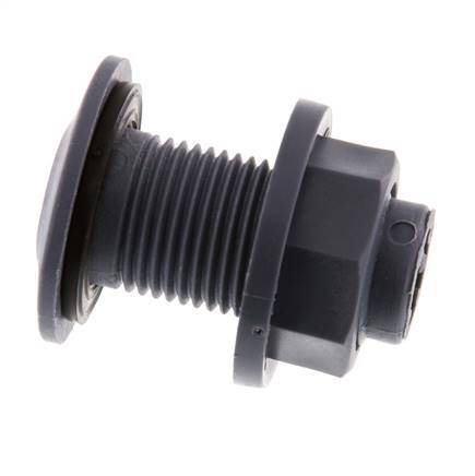 Verschraubung für Entleerungshähne G1/2'' DN18 Bulkhead Polypropylen (pp) EPDM 10bar (140.5psi) FDA