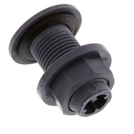Verschraubung für Entleerungshähne G1/2'' DN18 Bulkhead Polypropylen (pp) EPDM 10bar (140.5psi) FDA