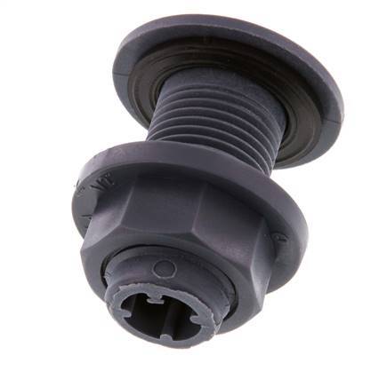 Verschraubung für Entleerungshähne G1/2'' DN18 Bulkhead Polypropylen (pp) EPDM 10bar (140.5psi) FDA