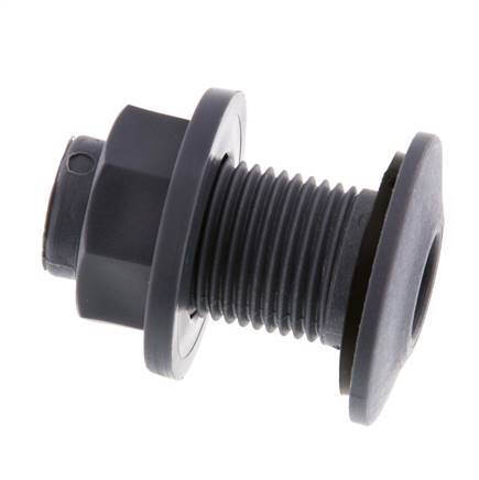 Verschraubung für Entleerungshähne G1/2'' DN18 Bulkhead Polypropylen (pp) EPDM 10bar (140.5psi) FDA