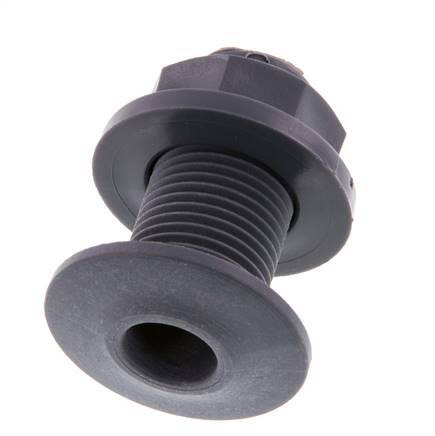 Verschraubung für Entleerungshähne G1/2'' DN18 Bulkhead Polypropylen (pp) EPDM 10bar (140.5psi) FDA
