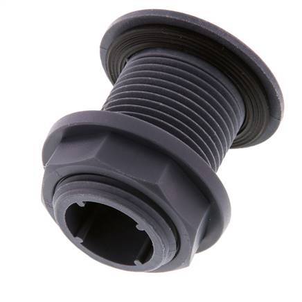 Verschraubung für Entleerungshähne G1'' DN24 Bulkhead Polypropylen (pp) EPDM 10bar (140.5psi) FDA
