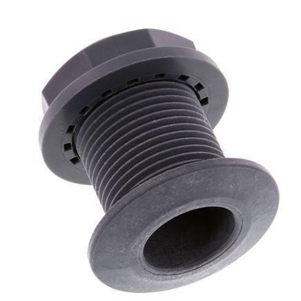 Verschraubung für Entleerungshähne G1'' DN24 Bulkhead Polypropylen (pp) EPDM 10bar (140.5psi) FDA