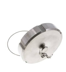 Hutmutter Rd130 X 1/4'' DN 100 Edelstahl 1.4404 NBR DIN 11851 FDA 21 mit Kette