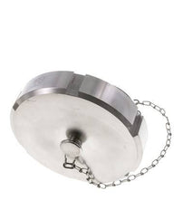 Hutmutter Rd130 X 1/4'' DN 100 Edelstahl 1.4404 NBR DIN 11851 FDA 21 mit Kette