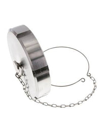 Hutmutter Rd130 X 1/4'' DN 100 Edelstahl 1.4404 NBR DIN 11851 FDA 21 mit Kette