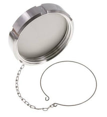 Hutmutter Rd130 X 1/4'' DN 100 Edelstahl 1.4404 NBR DIN 11851 FDA 21 mit Kette