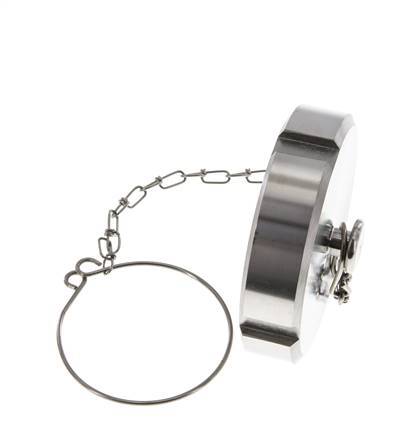 Hutmutter Rd78 X 1/6'' DN 50 Edelstahl 1.4301 NBR DIN 11851 FDA 21 mit Kette