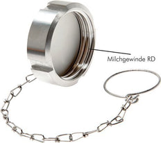 Cap Nut Rd160 X 1/4'' DN 125 Stainless Steel 1.4404 NBR DIN 11851 FDA 21 with Chain