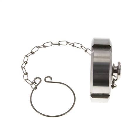 Hutmutter Rd58 X 1/6'' DN 32 Edelstahl 1.4301 NBR DIN 11851 FDA 21 mit Kette