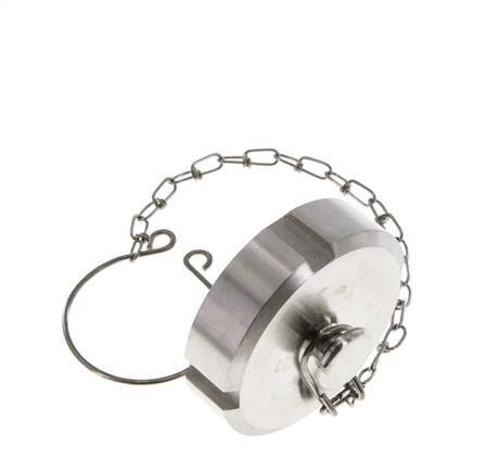 Hutmutter Rd58 X 1/6'' DN 32 Edelstahl 1.4301 NBR DIN 11851 FDA 21 mit Kette