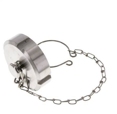 Hutmutter Rd58 X 1/6'' DN 32 Edelstahl 1.4301 NBR DIN 11851 FDA 21 mit Kette