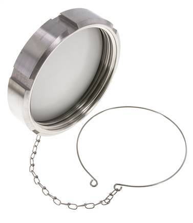 Cap Nut Rd130 X 1/4'' DN 100 Stainless Steel 1.4301 NBR DIN 11851 FDA 21 with Chain