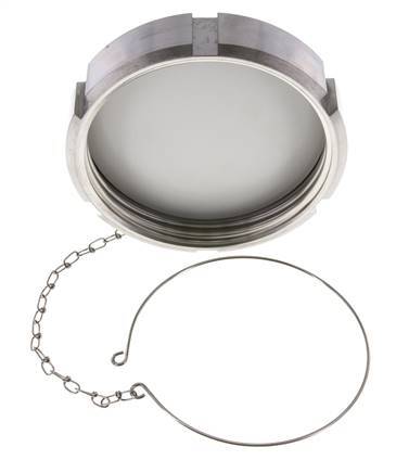 Cap Nut Rd130 X 1/4'' DN 100 Stainless Steel 1.4301 NBR DIN 11851 FDA 21 with Chain