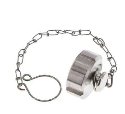 Hutmutter Rd34 X 1/8'' DN 15 Edelstahl 1.4404 NBR DIN 11851 FDA 21 mit Kette