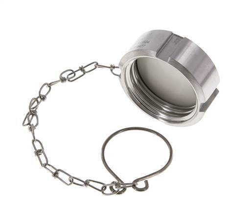 Hutmutter Rd44 X 1/6'' DN 20 Edelstahl 1.4404 NBR DIN 11851 FDA 21 mit Kette