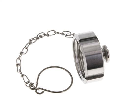 Hutmutter Rd44 X 1/6'' DN 20 Edelstahl 1.4404 NBR DIN 11851 FDA 21 mit Kette