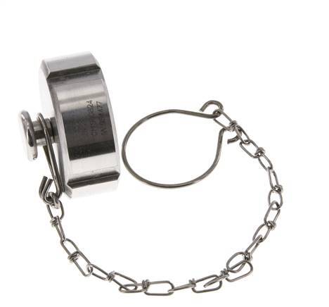 Hutmutter Rd44 X 1/6'' DN 20 Edelstahl 1.4404 NBR DIN 11851 FDA 21 mit Kette