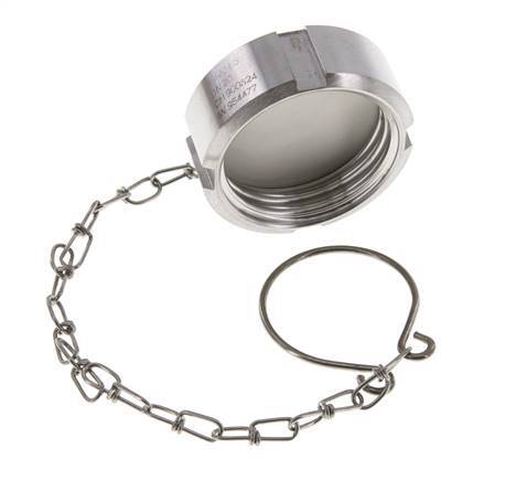 Hutmutter Rd44 X 1/6'' DN 20 Edelstahl 1.4404 NBR DIN 11851 FDA 21 mit Kette