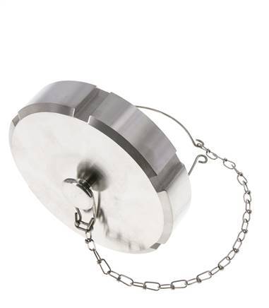 Hutmutter Rd110 X 1/4'' DN 80 Edelstahl 1.4301 NBR DIN 11851 FDA 21 mit Kette