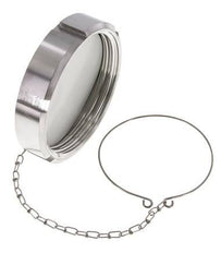 Hutmutter Rd110 X 1/4'' DN 80 Edelstahl 1.4301 NBR DIN 11851 FDA 21 mit Kette